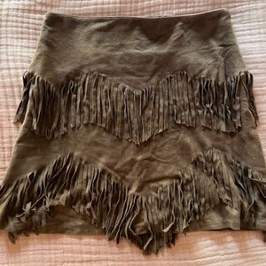 Lilya suede tassel skirt